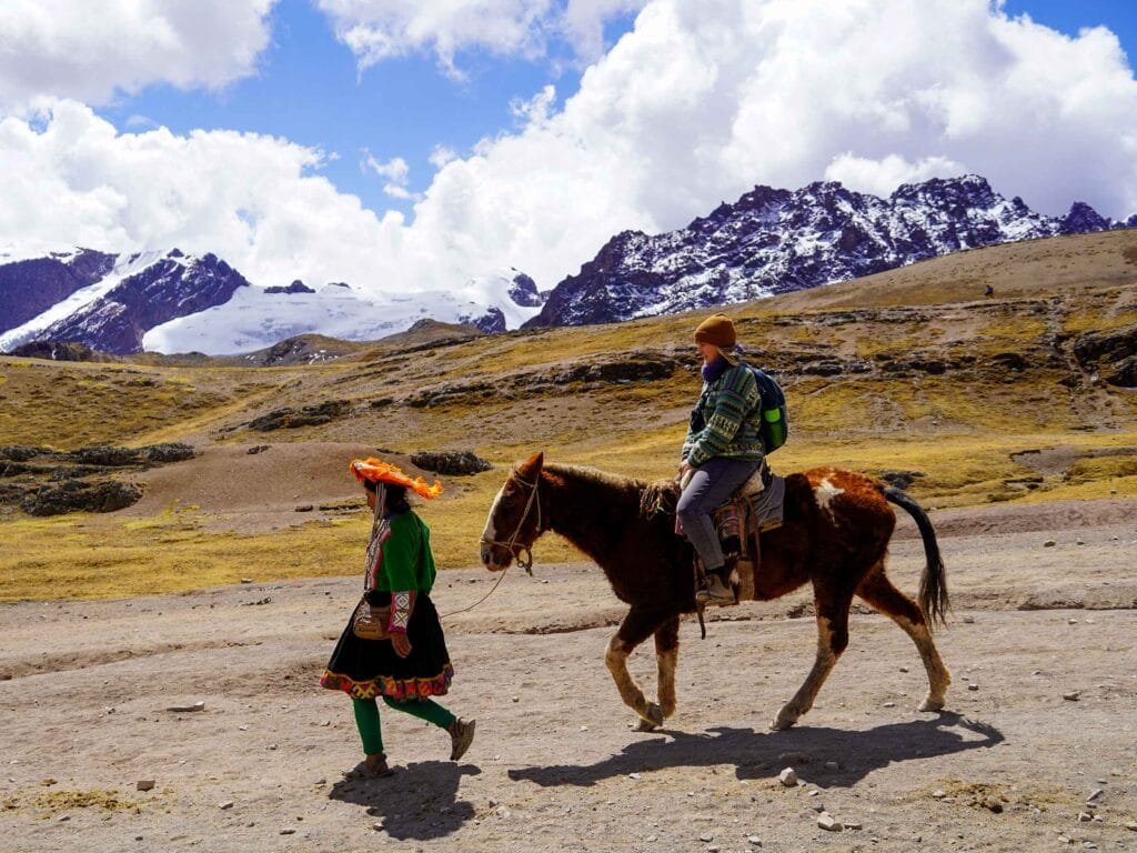 Rainbow Mountains Peru Horse